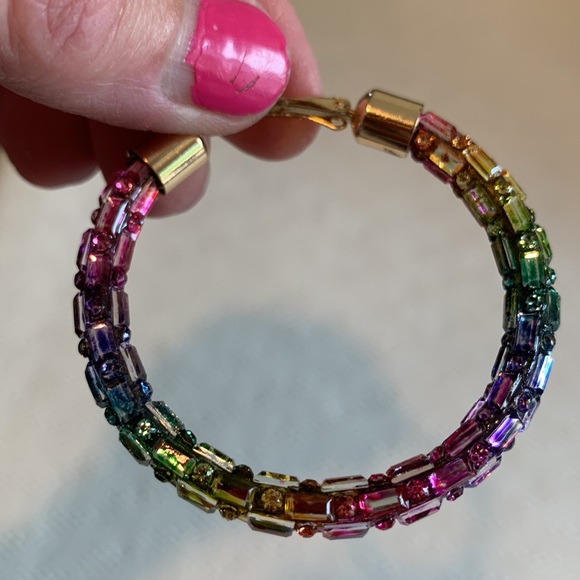Guess crystal rainbow large hoop earrings - Picture 2 of 5